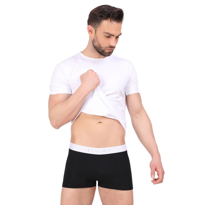 Elmiro Men's Underwear, Intimo-Tech Antimicrobial Micro Modal Luxe Trunk (M)