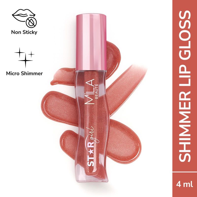 Mila Beauté Star Girl Lip Gloss With Peptides Collagen & Micro Shimmers - Stargirl