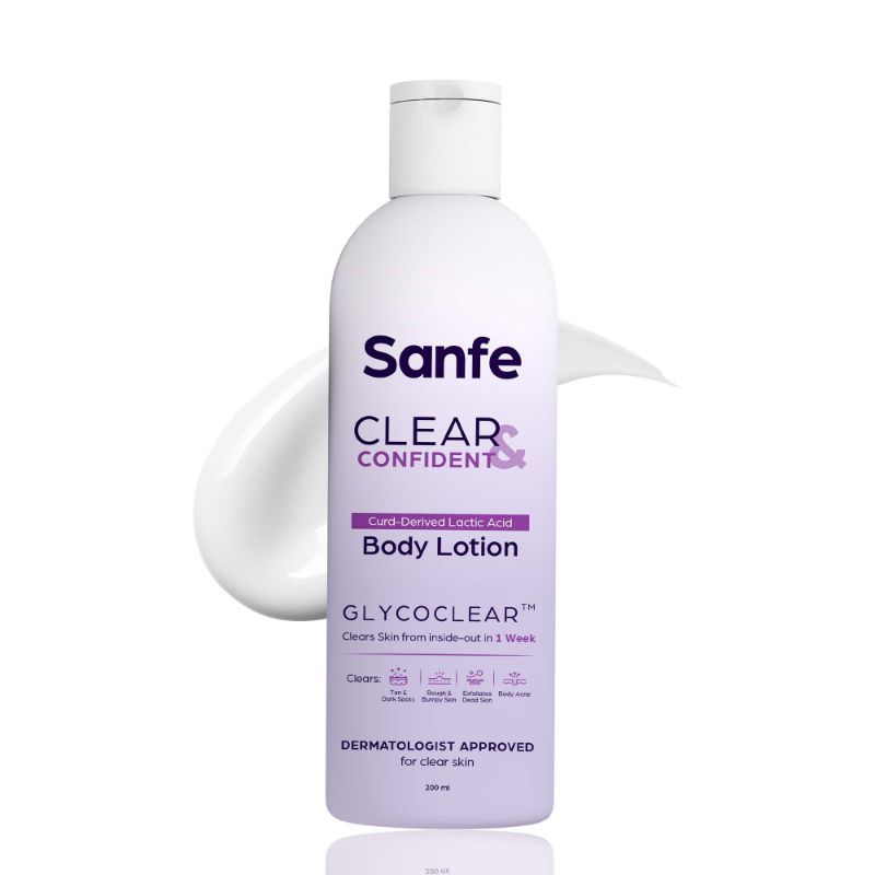 Sanfe Clear & Confident Glycolic Acid Body Lotion, Daily AHA