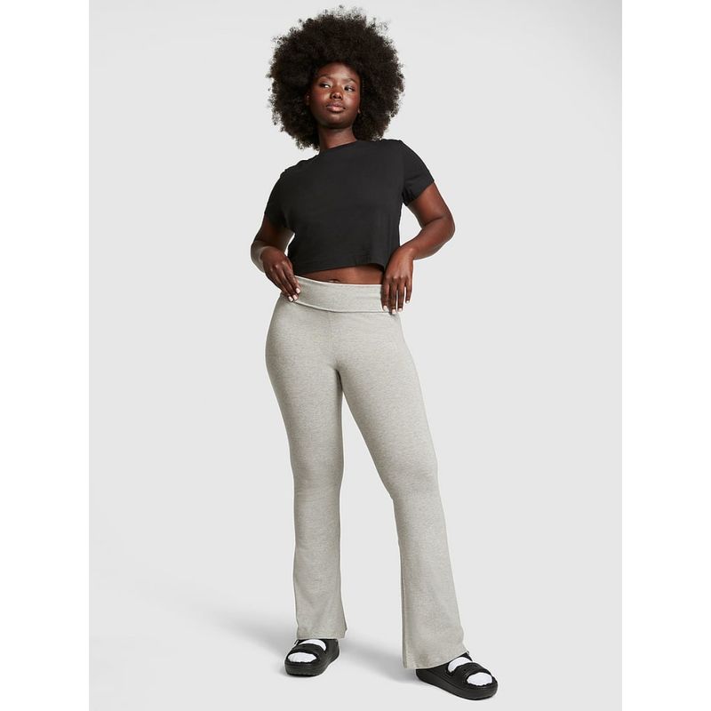 Victoria's Secret Grey Cotton Foldover Flare Trackpant (S)