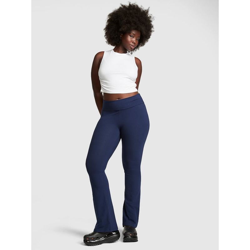 Victoria's Secret Blue Cotton Foldover Flare Trackpant (2XL)