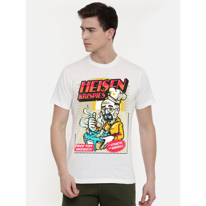 THREADCURRY Heisen Krispies Creative Graphic Printed T-Shirt for Men (S)