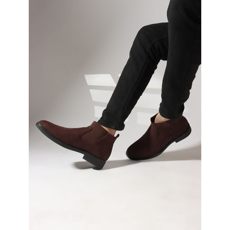 Carlton London Solid Brown Slip-On Round Toe Men Chelsea Boots (EURO 44)