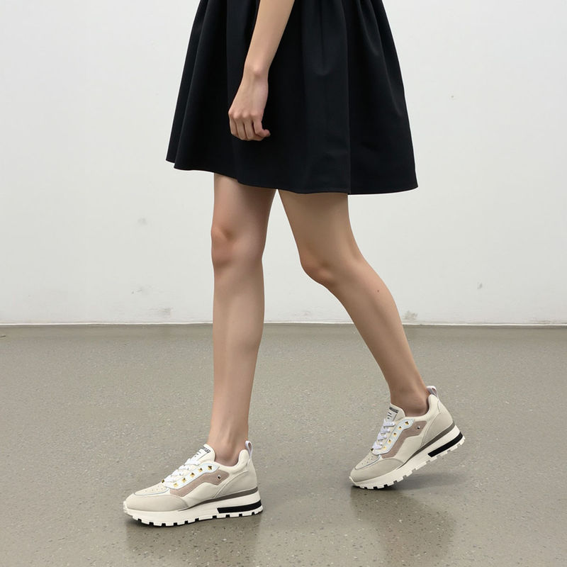 Whitesta Women Ivory Leather Sneakers (EURO 36)