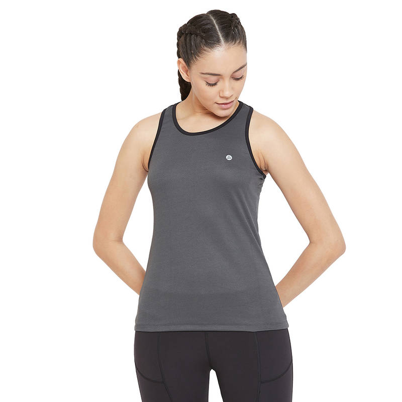 Athlisis Sleeveless Lightweight Quick Dry Running Fitness Sports Tank Top - Grey (XL)
