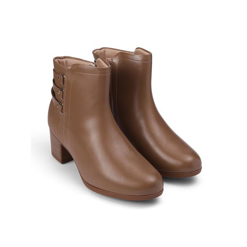 MODARE Brown Block Heel Chelsea Boots (EURO 36)