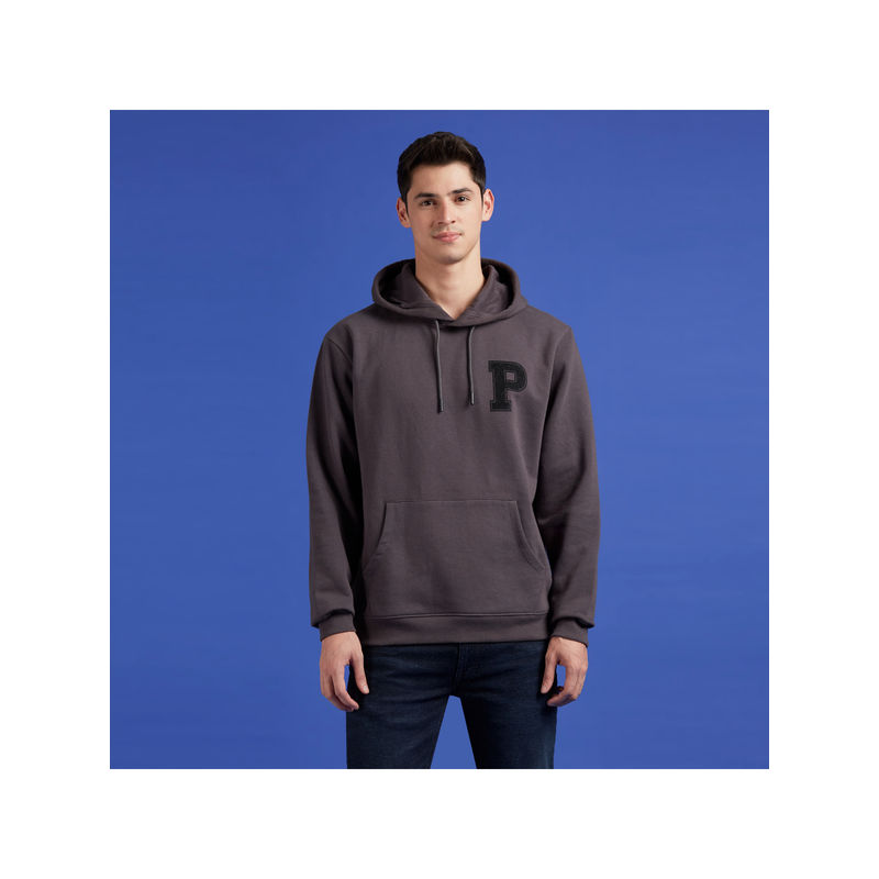 Pepe Jeans Grey Graphic Full Sleeve Oversized Hoodie (S)