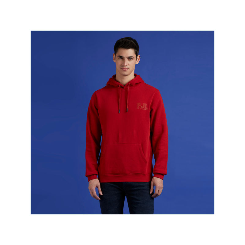 Pepe Jeans Red Full Sleeve Hooded Hoodie (M)