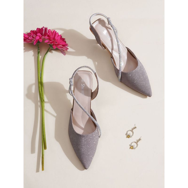 Sherrif Shoes Women Grey Sandal Heels (EURO 40)