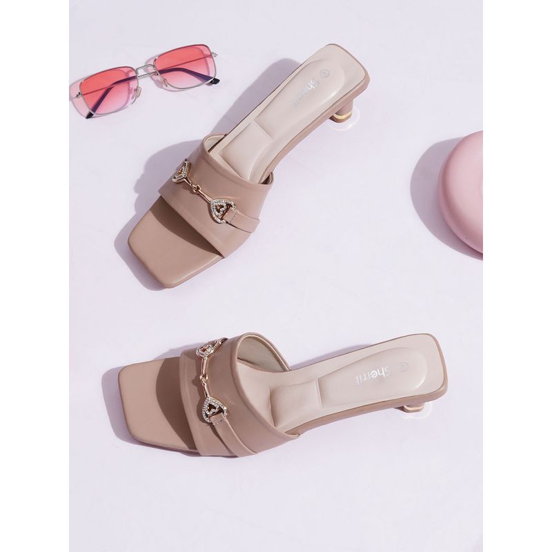 Sherrif Shoes Women Nude Sandal Heels (EURO 33)