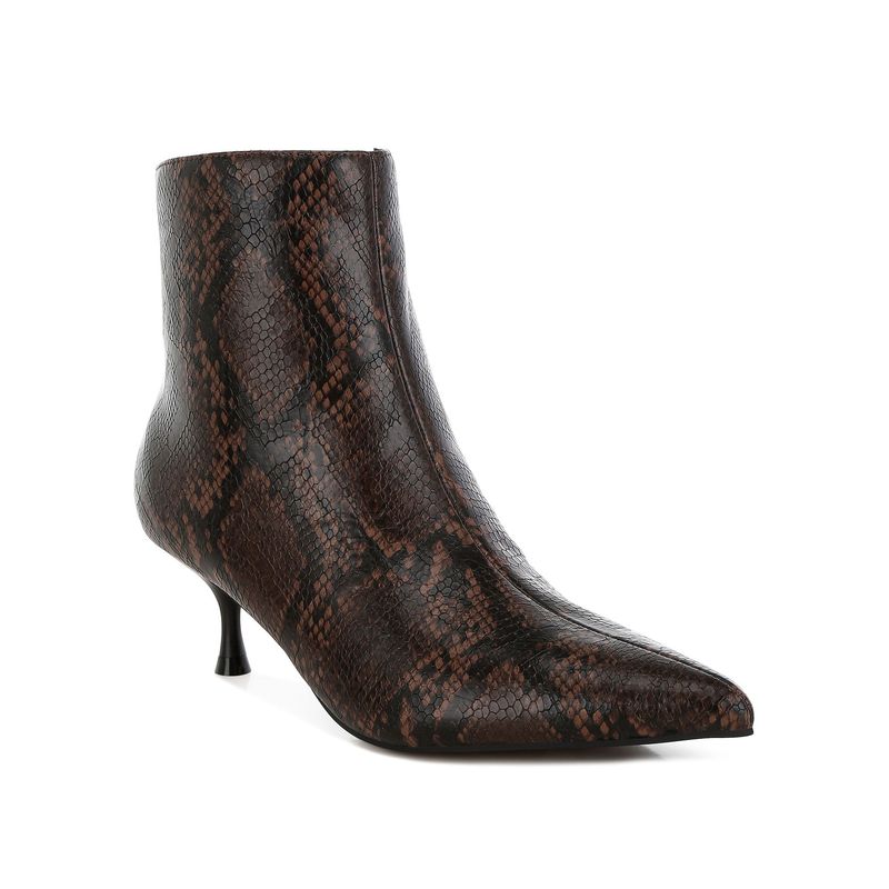 London Rag Brown Faux Leather Kitten Heel Casual Boots (EURO 41)