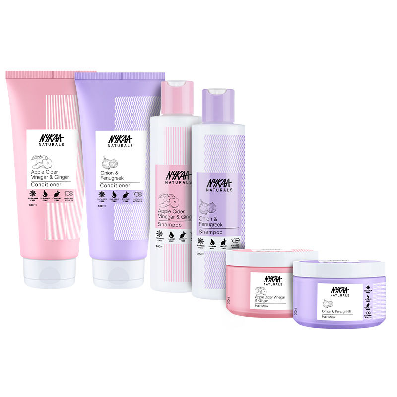 Nykaa Naturals AntiDandruff and Hair Growth Shampoo, Conditioner and Hair Mask Combo Buy Nykaa
