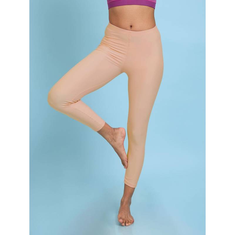 LYCOT Women Beige Solid/Plain Polyester Tights (S)