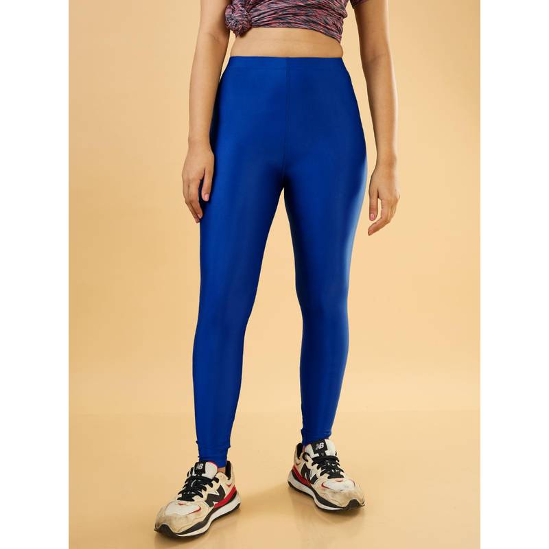 LYCOT Women Blue Solid/Plain Polyester Tights (S)