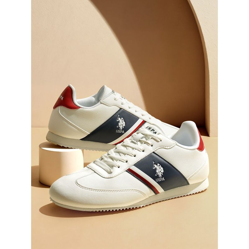 U.S. POLO ASSN. Men Off White Adler 4.0 Sneakers (UK 9)