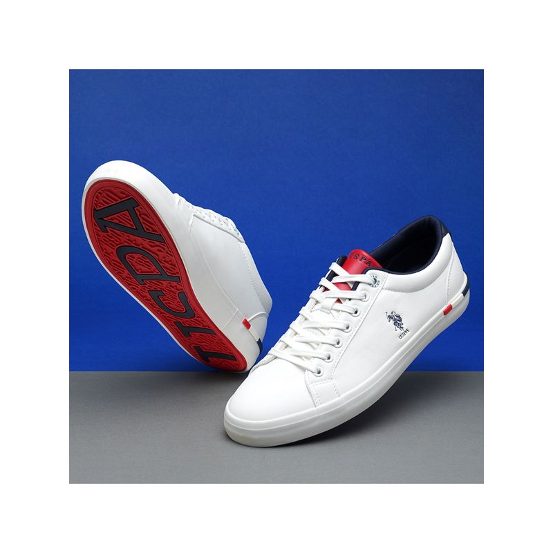 U.S. POLO ASSN. Anton 4.0 Men White Sneakers (UK 9)
