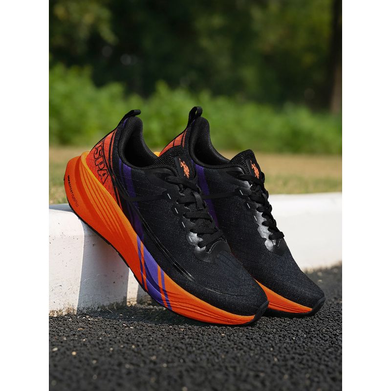 U.S. POLO ASSN. ERWIN Black Running Shoes for Men (UK 10)