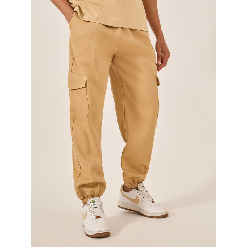 Styli Men Athleisure Slim Fit Cargo Joggers Beige (M)