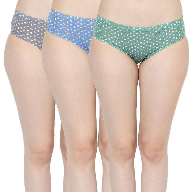 Groversons Paris Beauty Regular Inner Elastic Assorted Panties (PO3) - Multi-Color (L)
