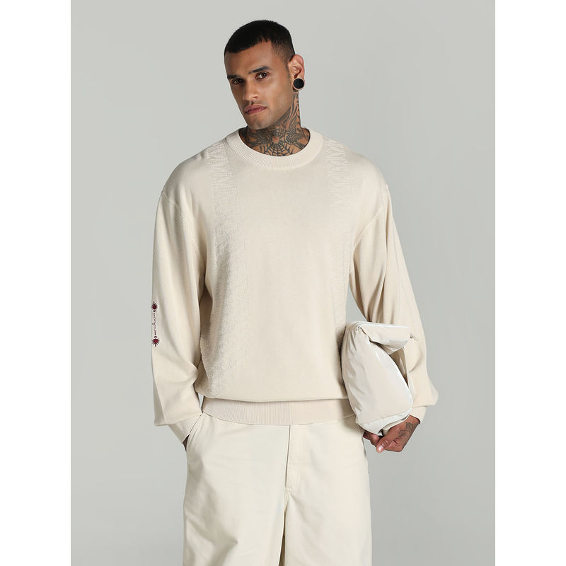 Puma PALAIS ARTISAN Men White Crew-Neck Boxy Fit Sweatshirt (S)