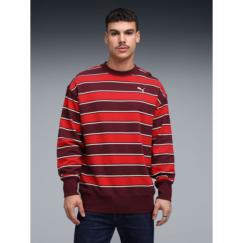Puma PREMIUM ESSENTIALS Relaxed Red Crew Neck Sweatshirt (S)