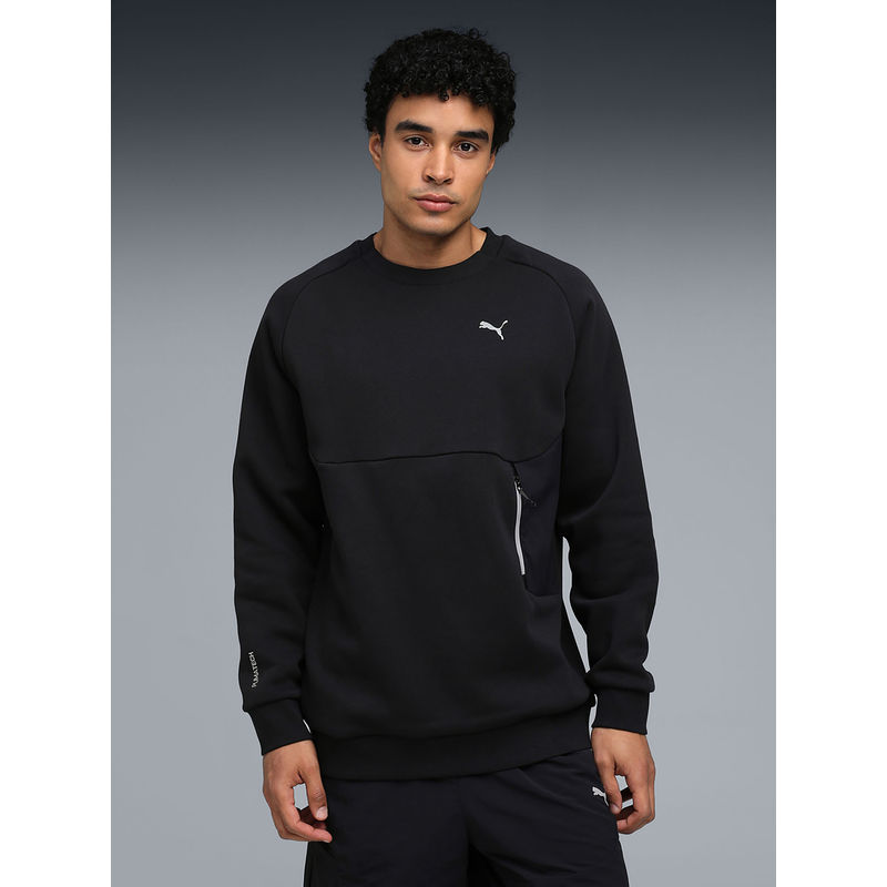 Puma TECH Men Black Relaxed Crew Sweatshirt (2XL)