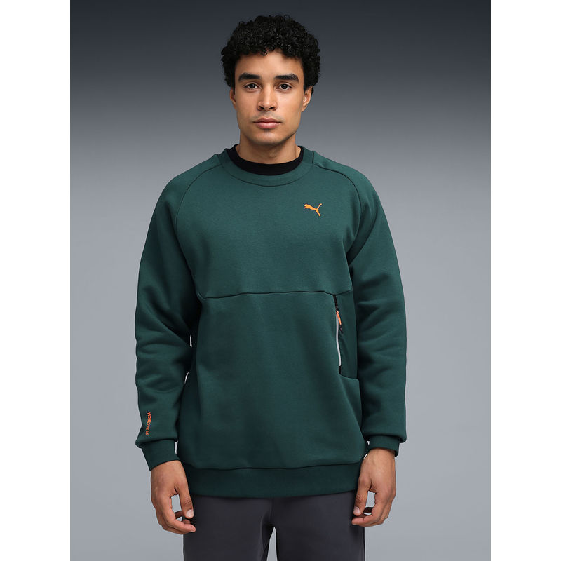 Puma TECH Men Green Relaxed Crew Sweatshirt (S)