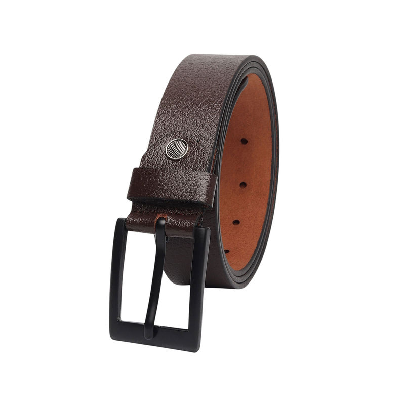 KASTNER Men Textured Formal Leather Belt - Brown (28)