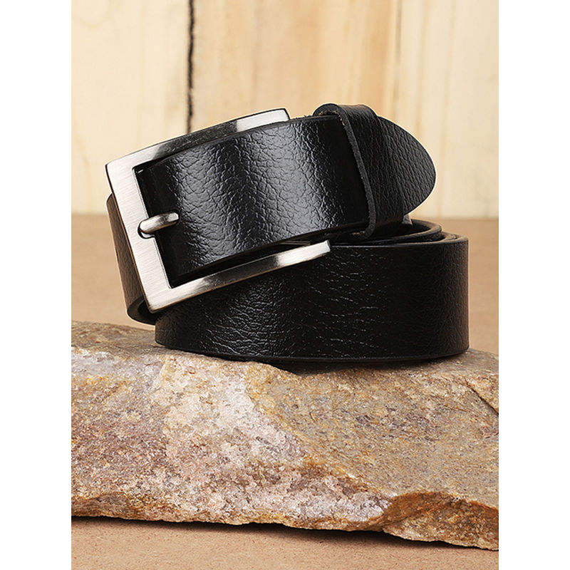 KASTNER Men Textured Formal Leather Belt - Black (28)