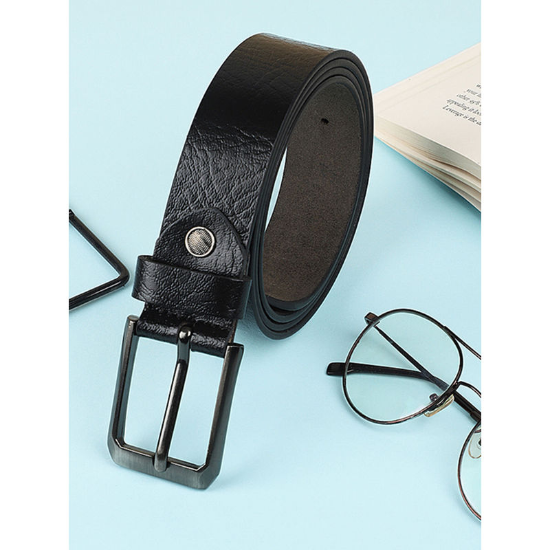 KASTNER Men Textured Formal Leather Belt - Black (28)
