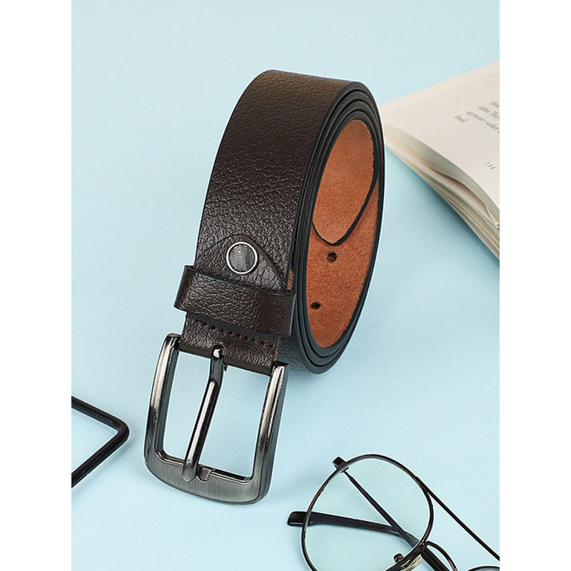 KASTNER Men Textured Formal Leather Belt - Brown (28)