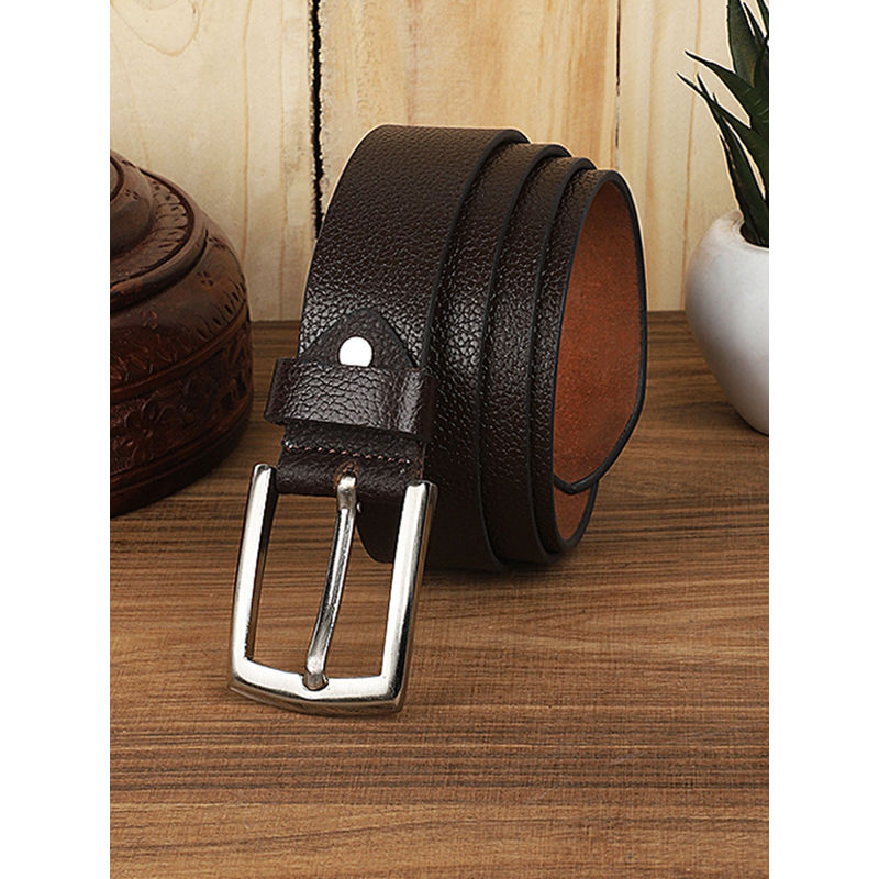 KASTNER Men Textured Formal Leather Belt - Brown (28)