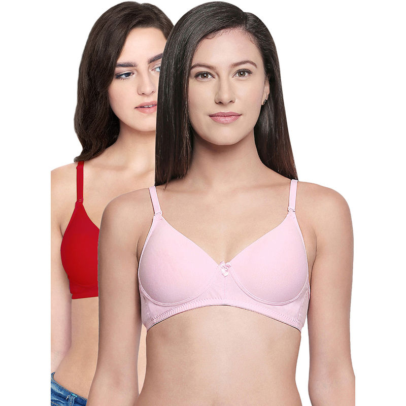 Bodycare Padded Bra In Pink-Red Color (Pack of 2) - 34B