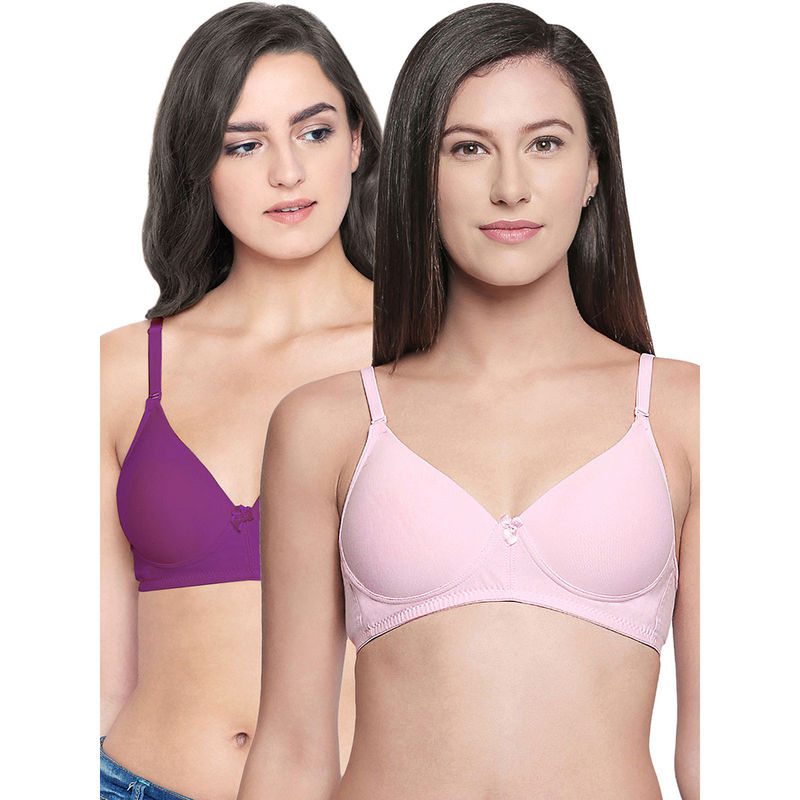 Bodycare Padded Bra In Pink-Wine Color (Pack of 2) - 40B