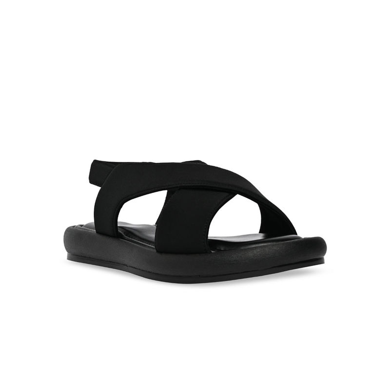 ROCIA By Regal Black Women Casual Cross Sandals (EURO 37)