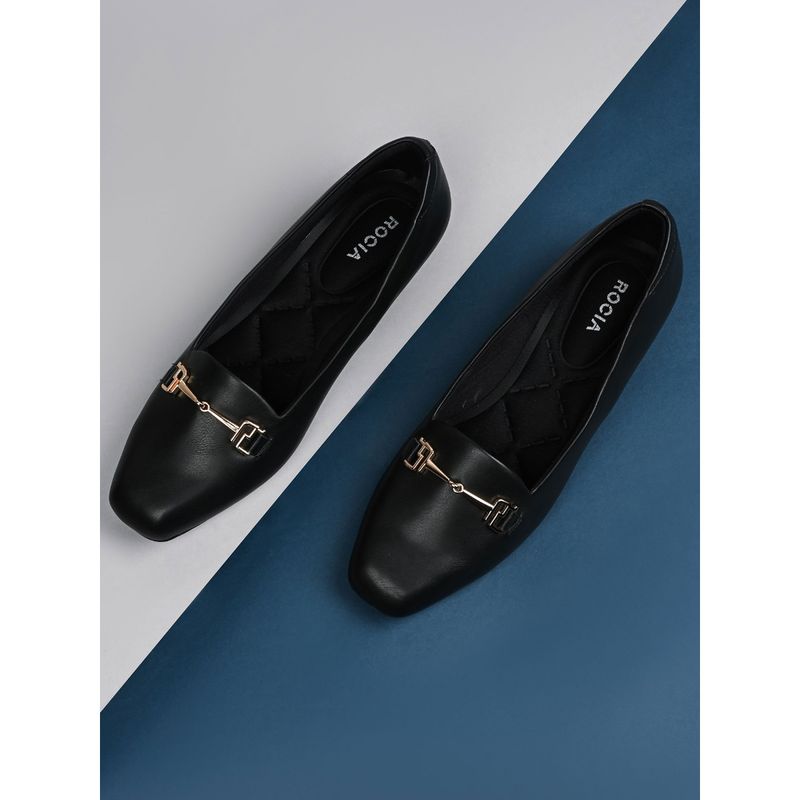ROCIA By Regal Black Women Square Toe Workwear Loafers (EURO 37)