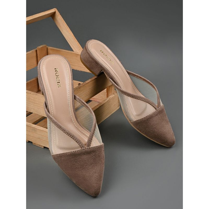 ROCIA By Regal Camel Brown Women Block Heel Mules (EURO 36)