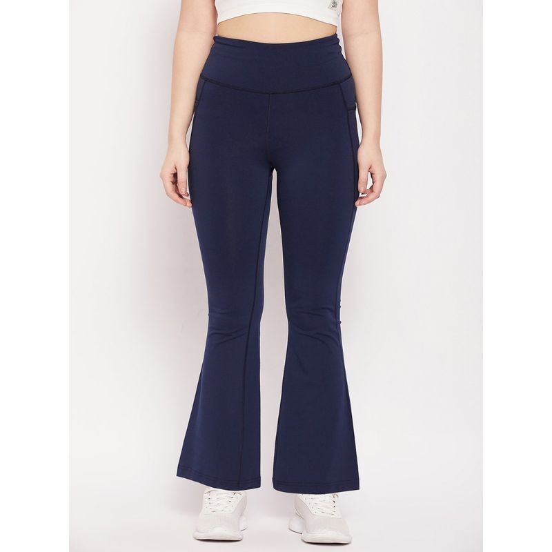 Athlisis Women Navy Quick Dry Flare pants (S)