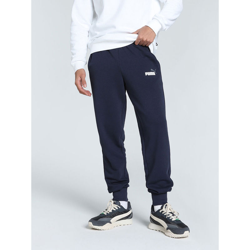 Puma Ess+ 2 Col Logo Tr Men Navy Blue Joggers (XL)