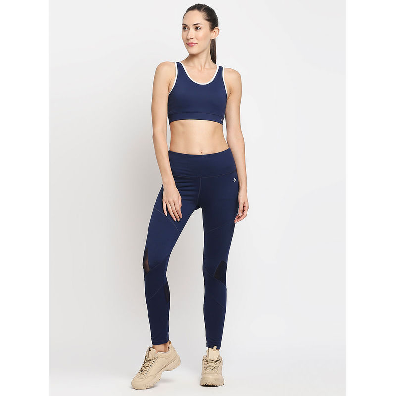 Tuna London Blue Patched Sports Bra And High Compression Leggings (Set of 2) (L)