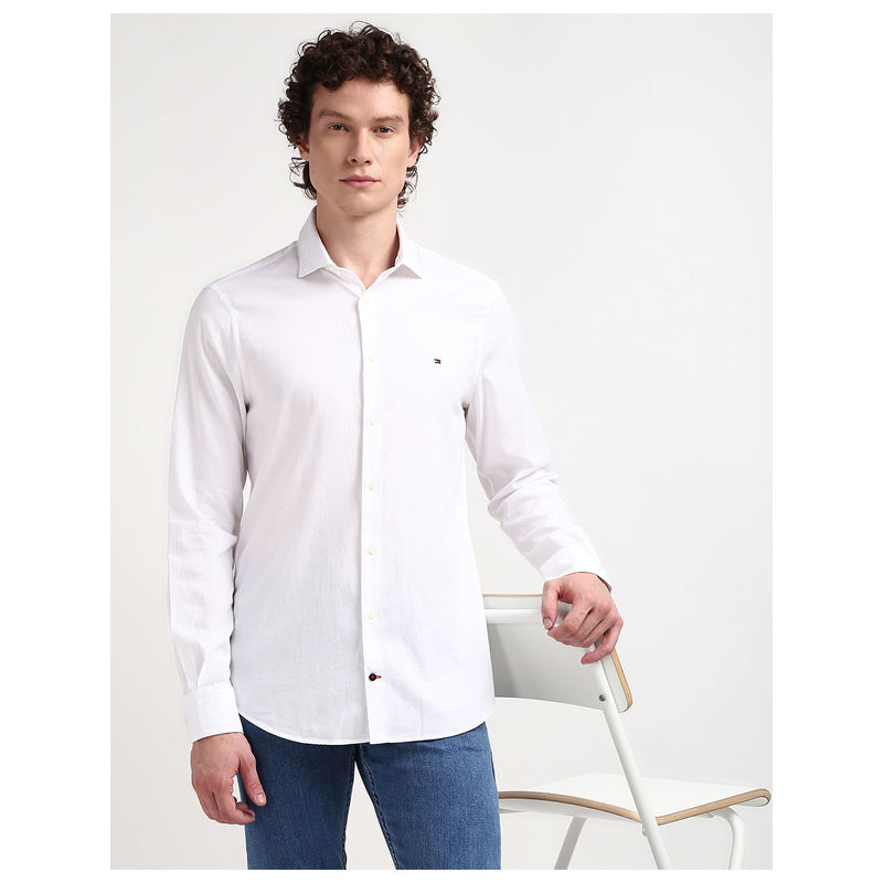 Tommy Hilfiger Mens White Textured Shirt (42)
