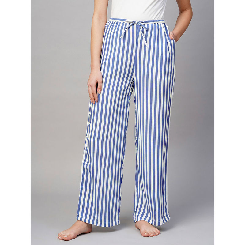Drape In Vogue Women Blue with White Lining Pyjama (2XL)