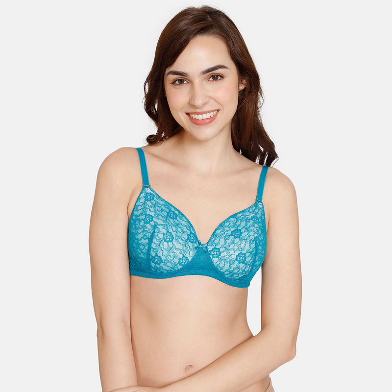 Poftik Polka Print Padded Wired 3/4th Coverage T-Shirt Bra Red
