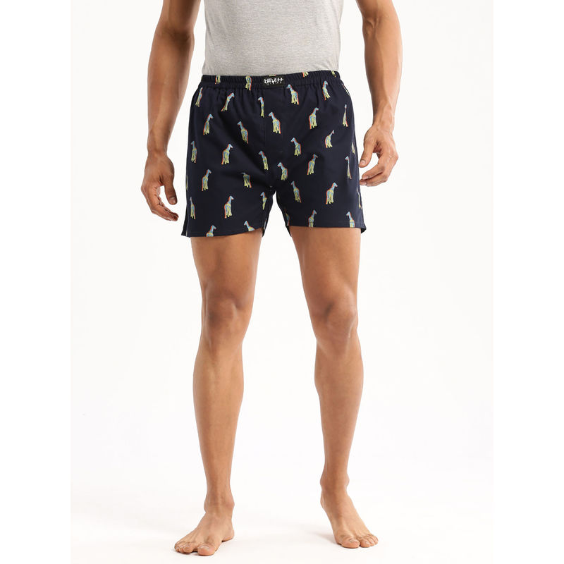 SHOWOFF Men Cotton Slim Fit Printed Navy Blue Boxer (M)
