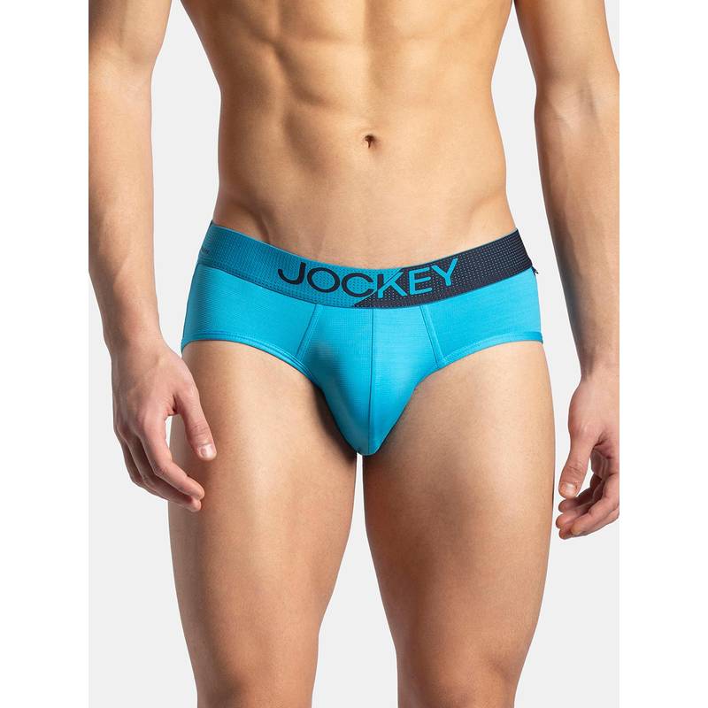 Jockey MM04 Men Microfiber Mesh Elastane Active Wear Brief - Tropical Sea (L)