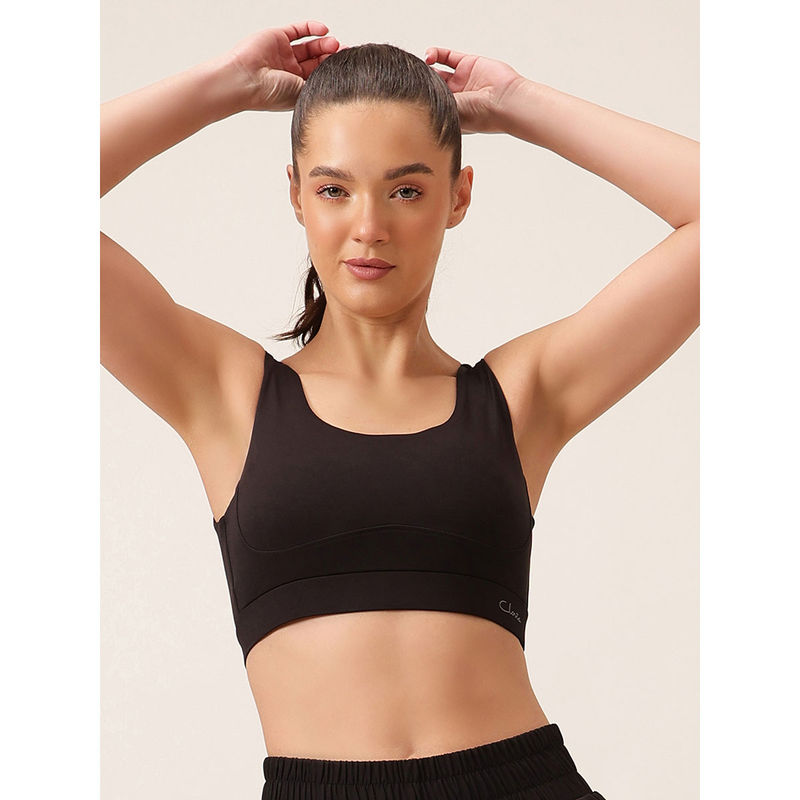 Clovia Medium Impact Sports Bra In Black (S)