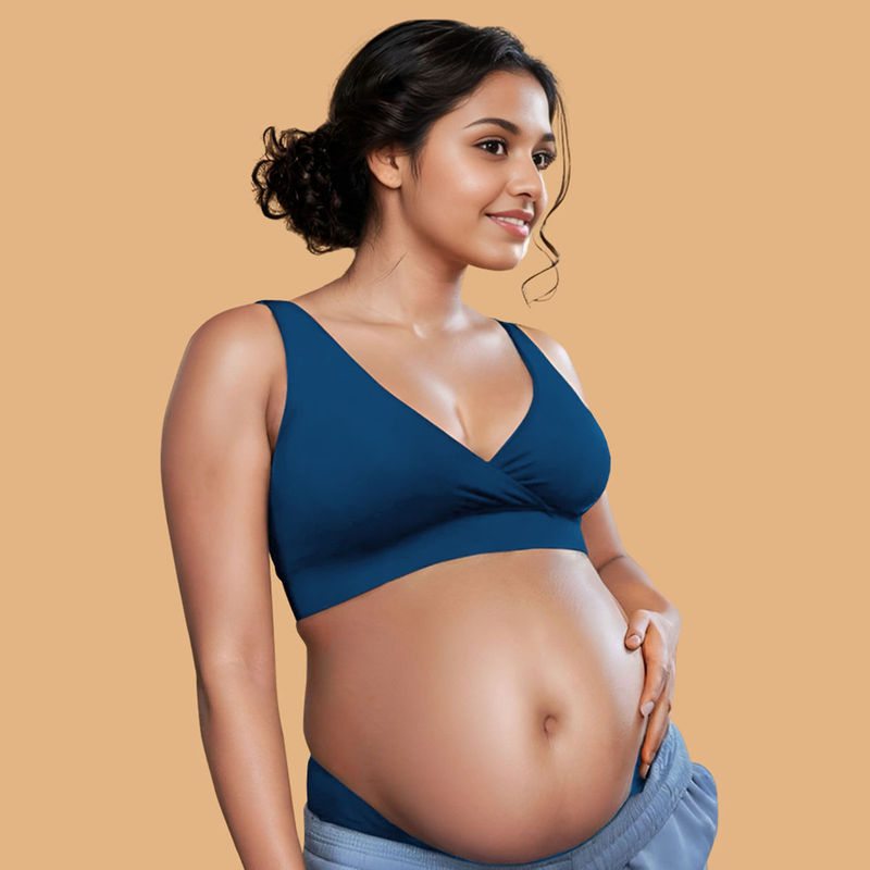 Tailor and Circus Pure Soft Padded Maternity Bra Blue (2XL)