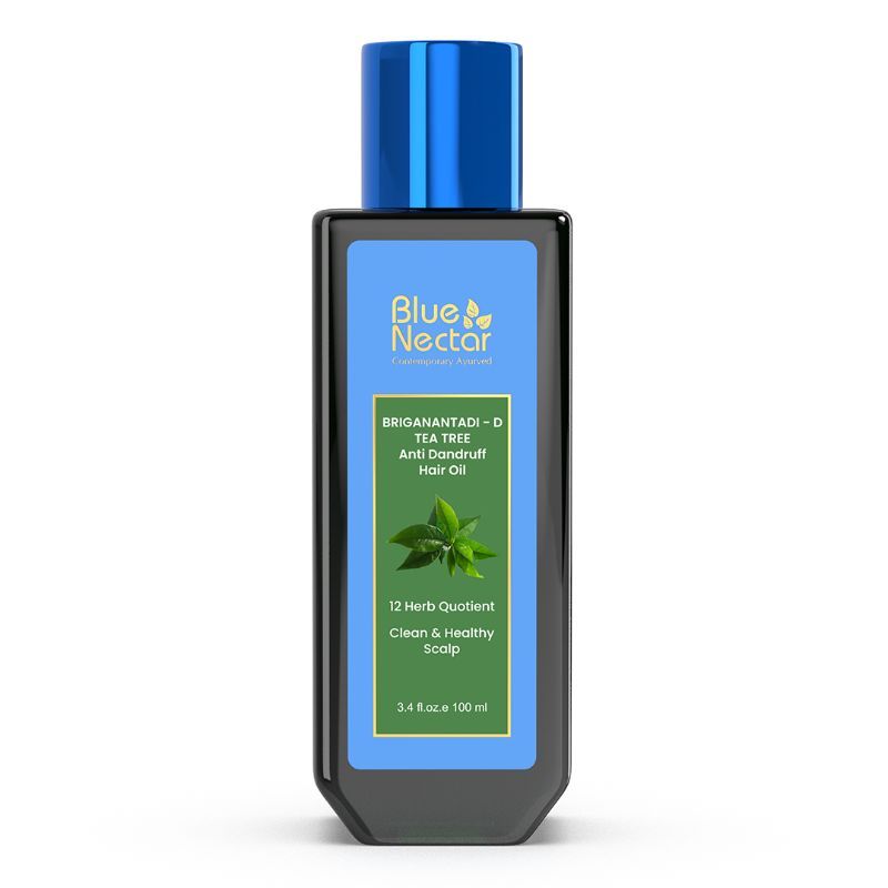 Blue Nectar Ayurvedic Anti Dandruff Hair Oil with Tea Tree Oil for Dandruff-Free Itchy & Dry Scalp
