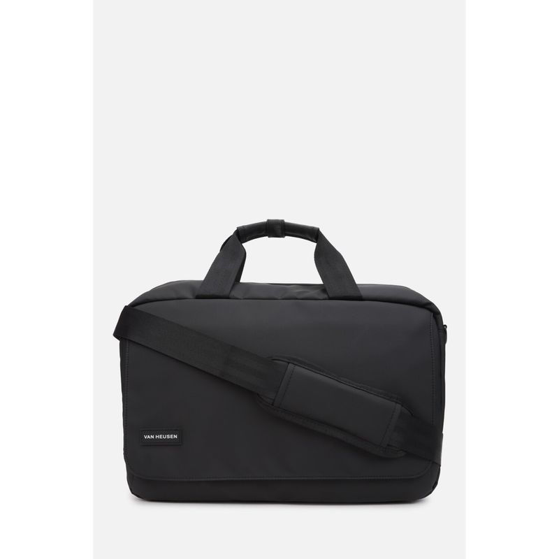 Buy Van Heusen Men Solid Black Laptop Bag Online