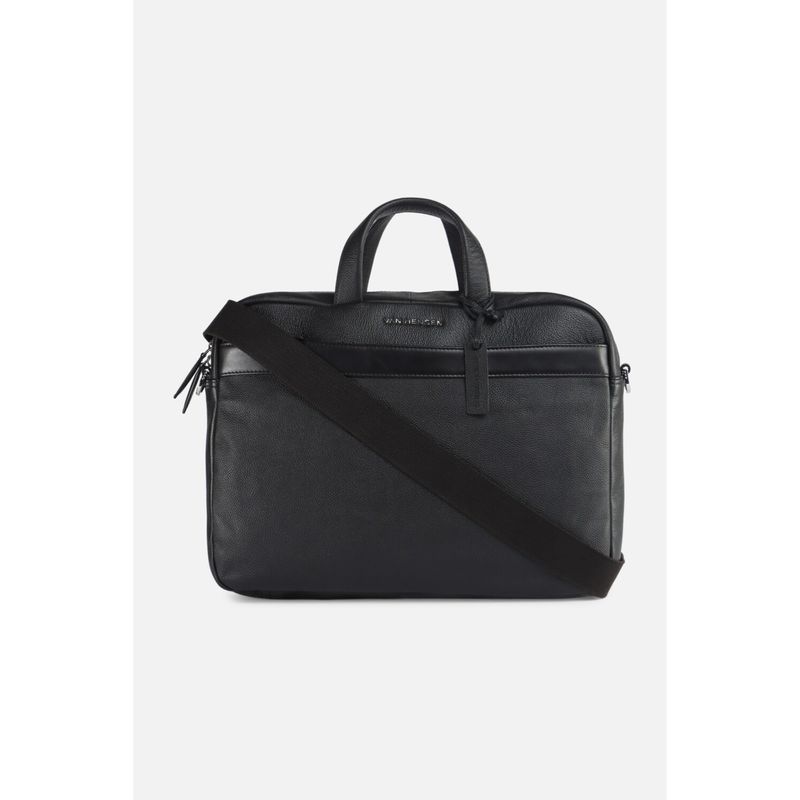 Buy Van Heusen Men Textured Black Laptop Bag Online